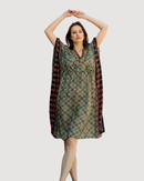 Avena Ajrakh Print Green Kaftan