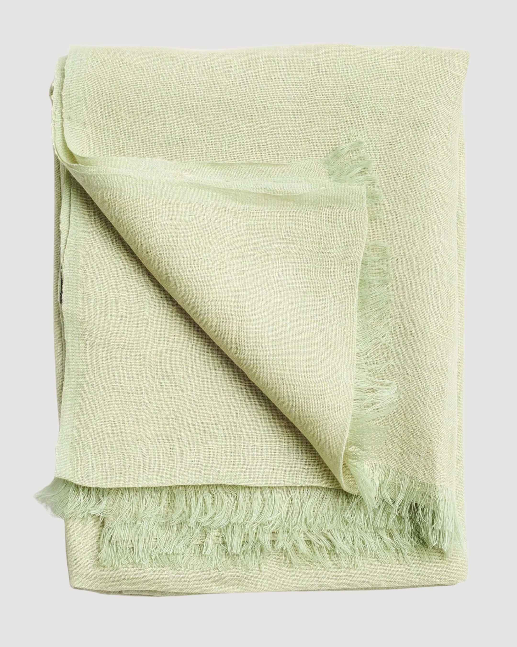 Soya Pastel Lime Green Hand Woven Soft Linen Scarf