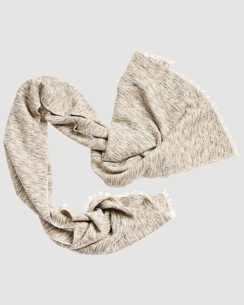 Forest Night Handwoven Neutral Cashmere Merino Scarf
