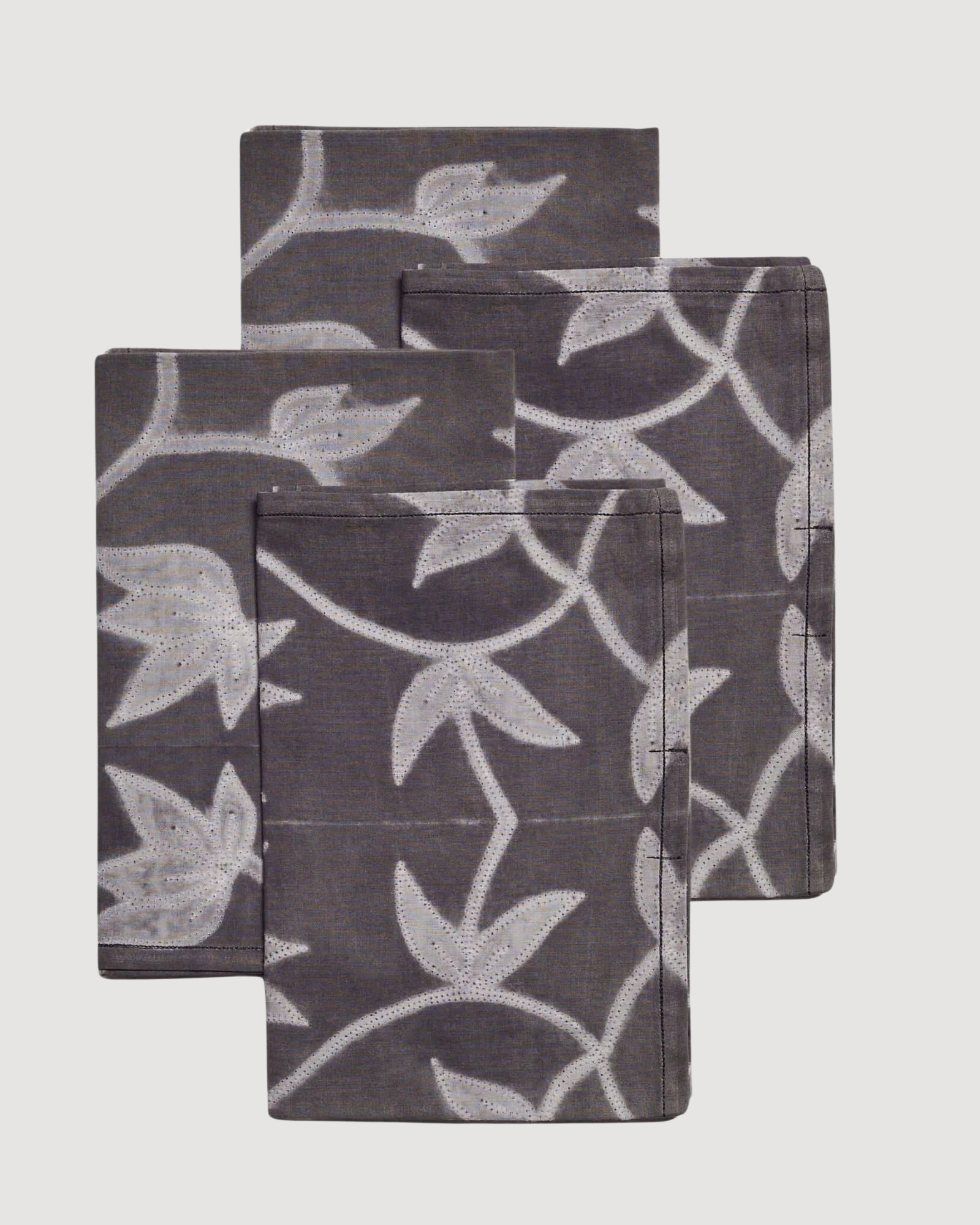 Folio Black Handcrafted Shibori Print Cotton Table Napkins ( set of 4 )