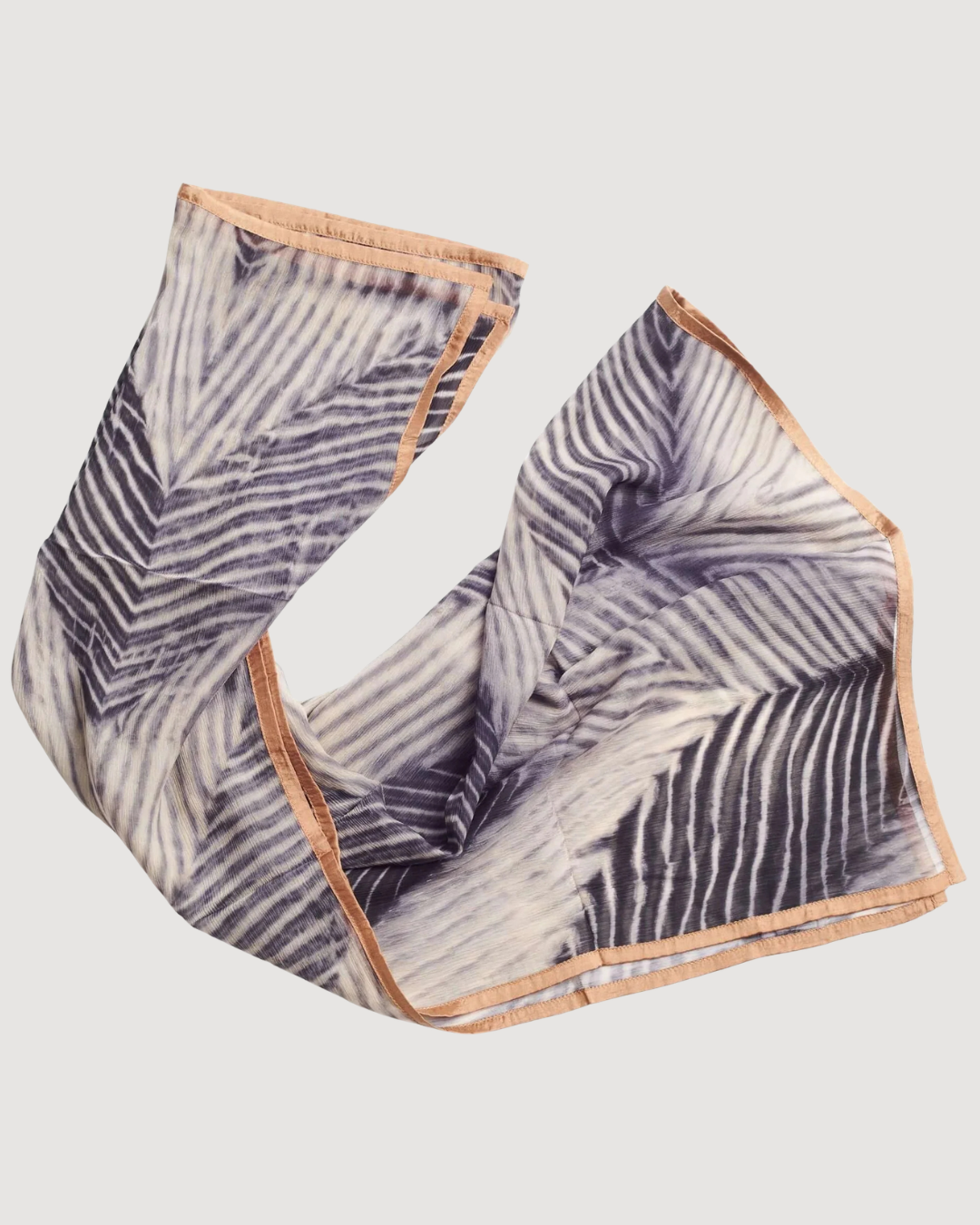 Chiffon Square Scarf Samu Black Hand Crafted  Shibori Print Silk