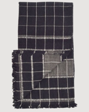 Charco Black Checks Pattern Handwoven Organic Cotton Throw