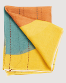 Cirq Sun Yellow Multicolor Modern Artisan Linen Silk Scarf