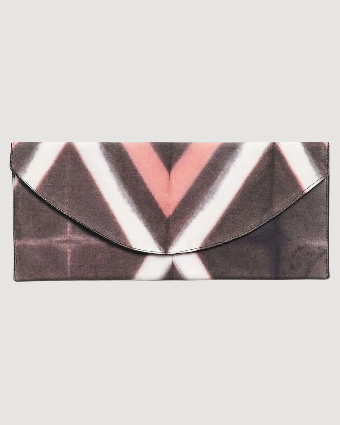 Tisa Artisanal Pouch In Black Pink Triangle Print