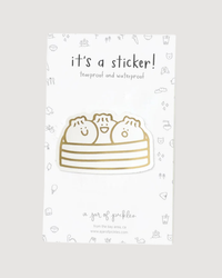 Bao Dumpling Basket Gold Foil Vinyl Sticker