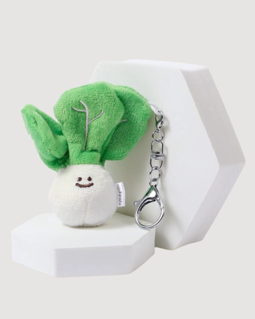 Mini Bok Choy Vegetable Bag Charm Plushie Keychain