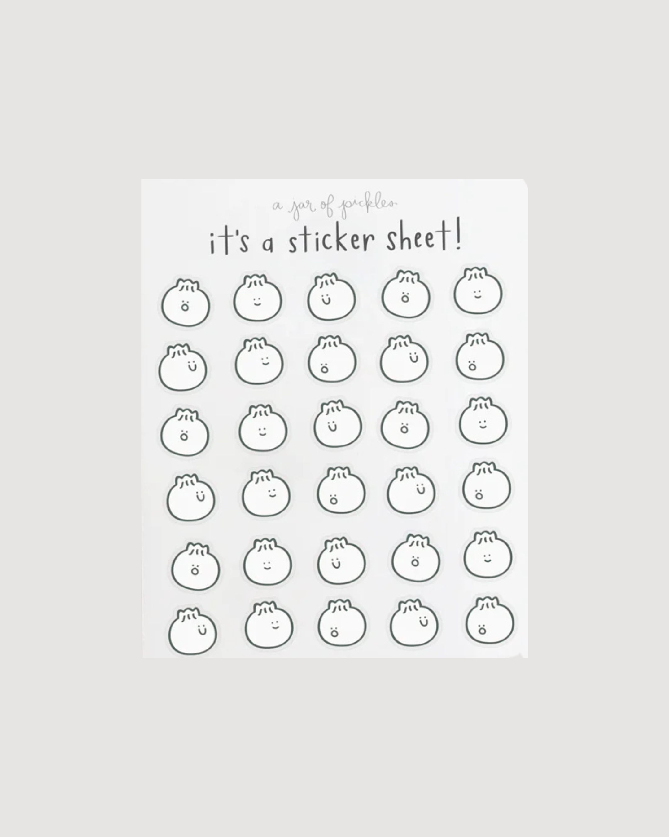 Mini Bao Dumpling Clear Sticker Sheet