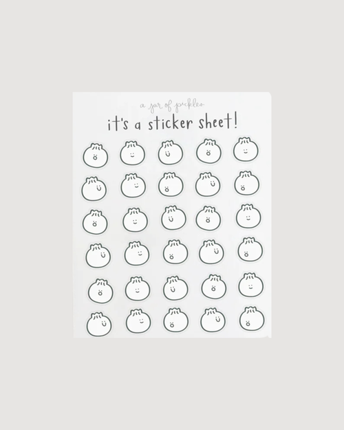 Mini Bao Dumpling Clear Sticker Sheet