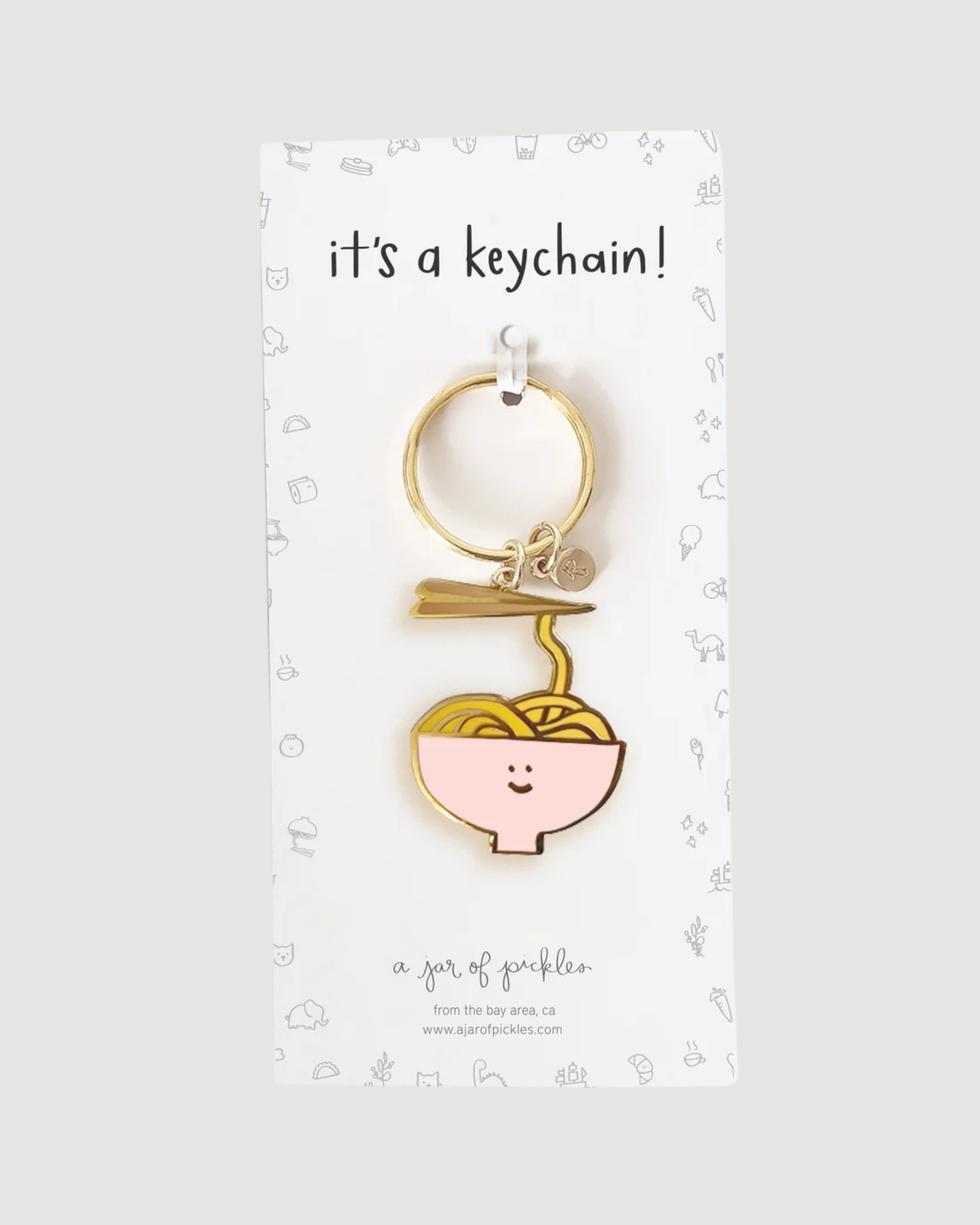 Noodle Bowl Enamel Keychain