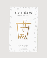 Boba Gold Foil Vinyl Sticker