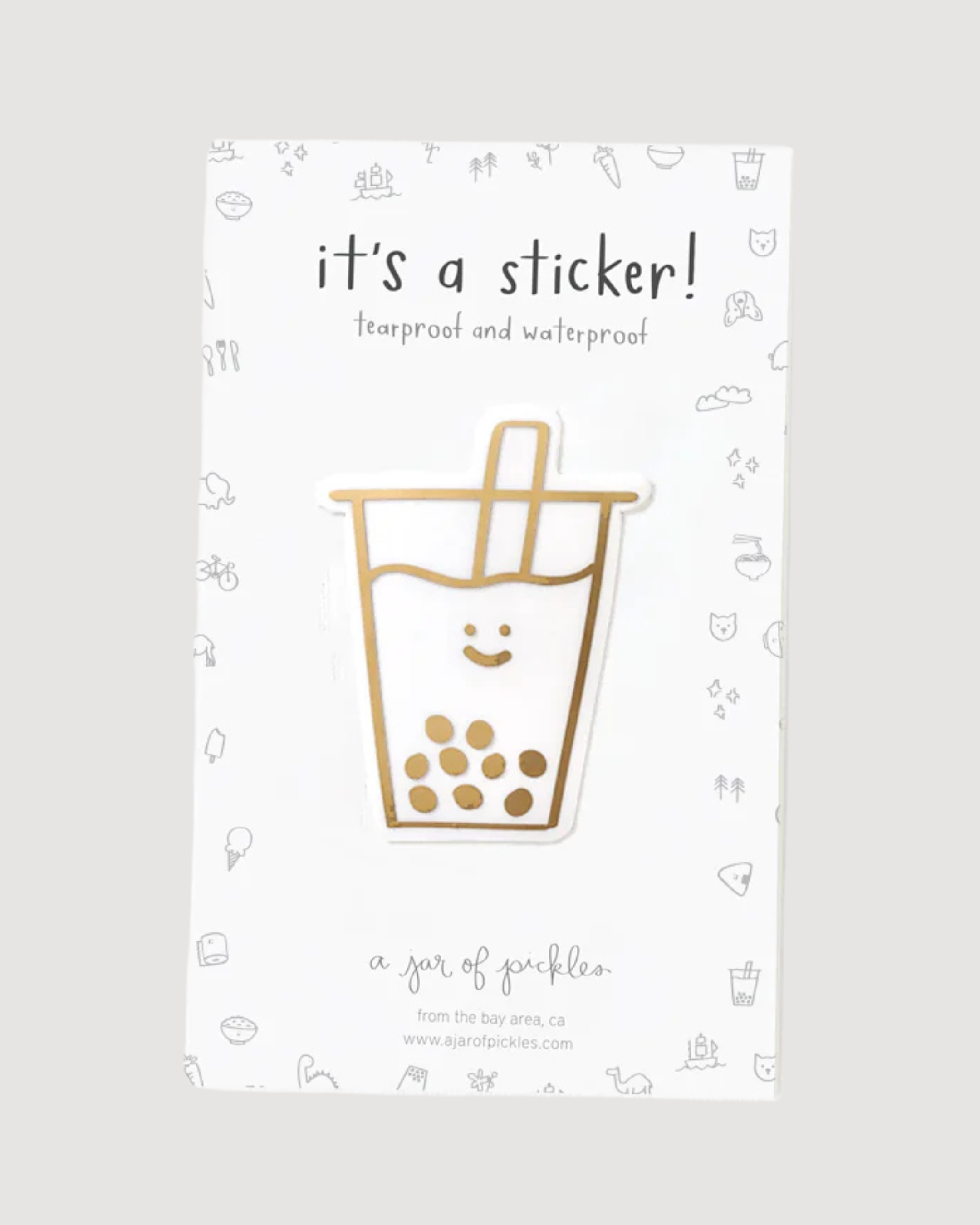 Boba Gold Foil Vinyl Sticker