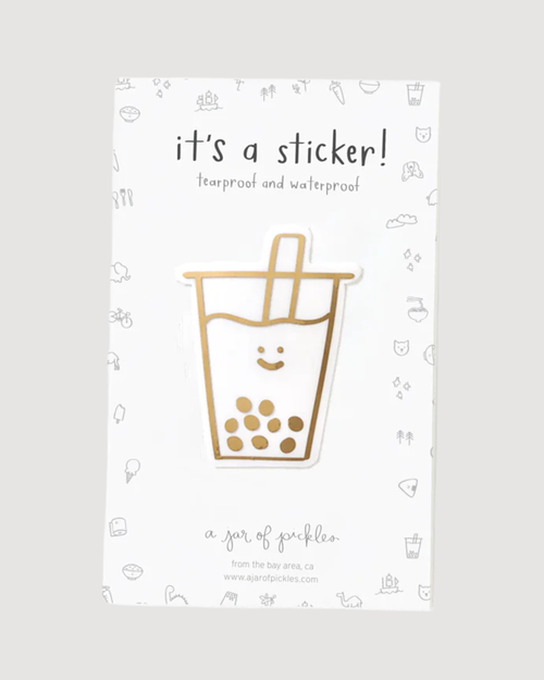 Boba Gold Foil Vinyl Sticker