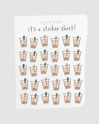 Mini Boba Clear Sticker Sheet