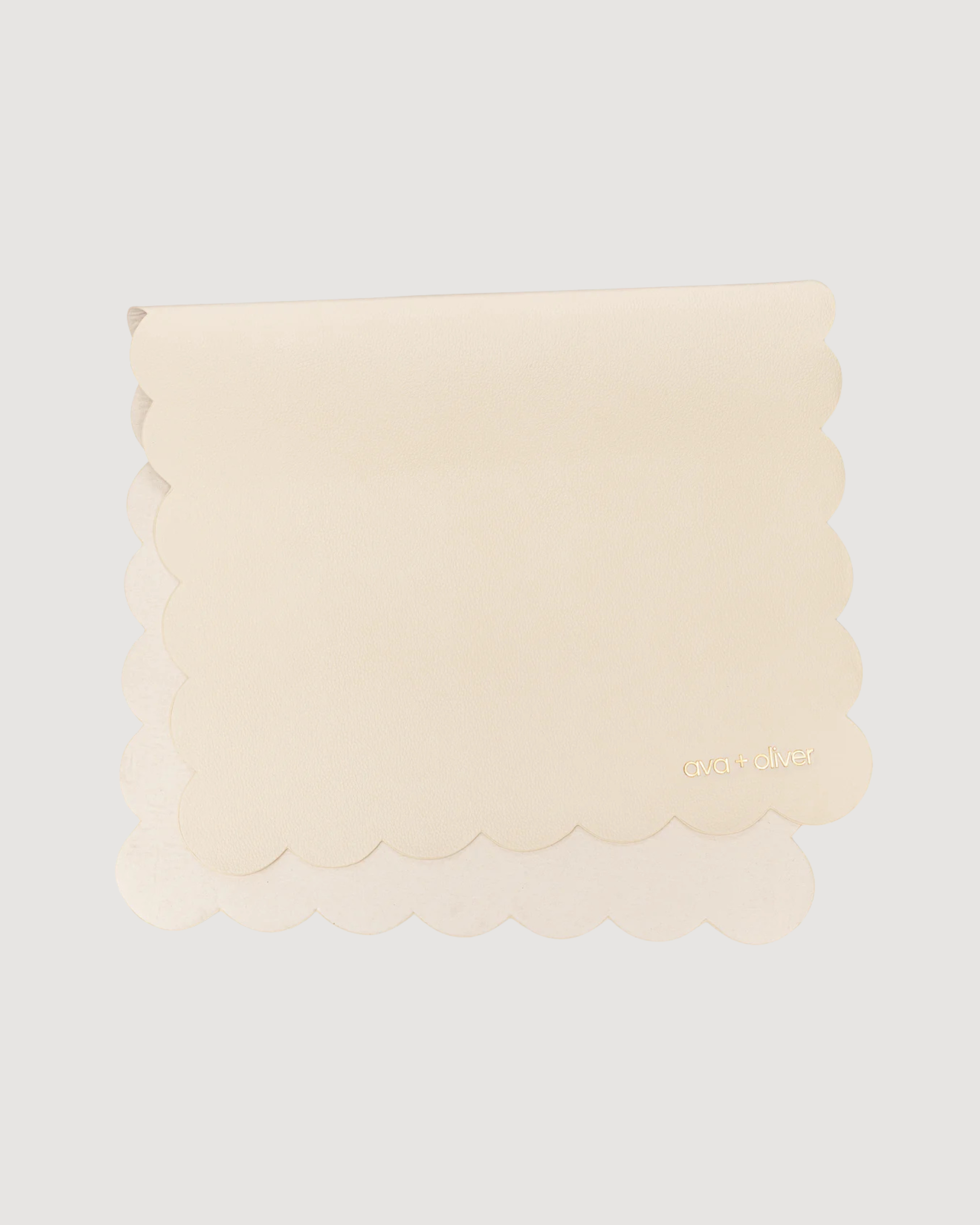 Vegan Leather Changing Mat | Cream Scallop