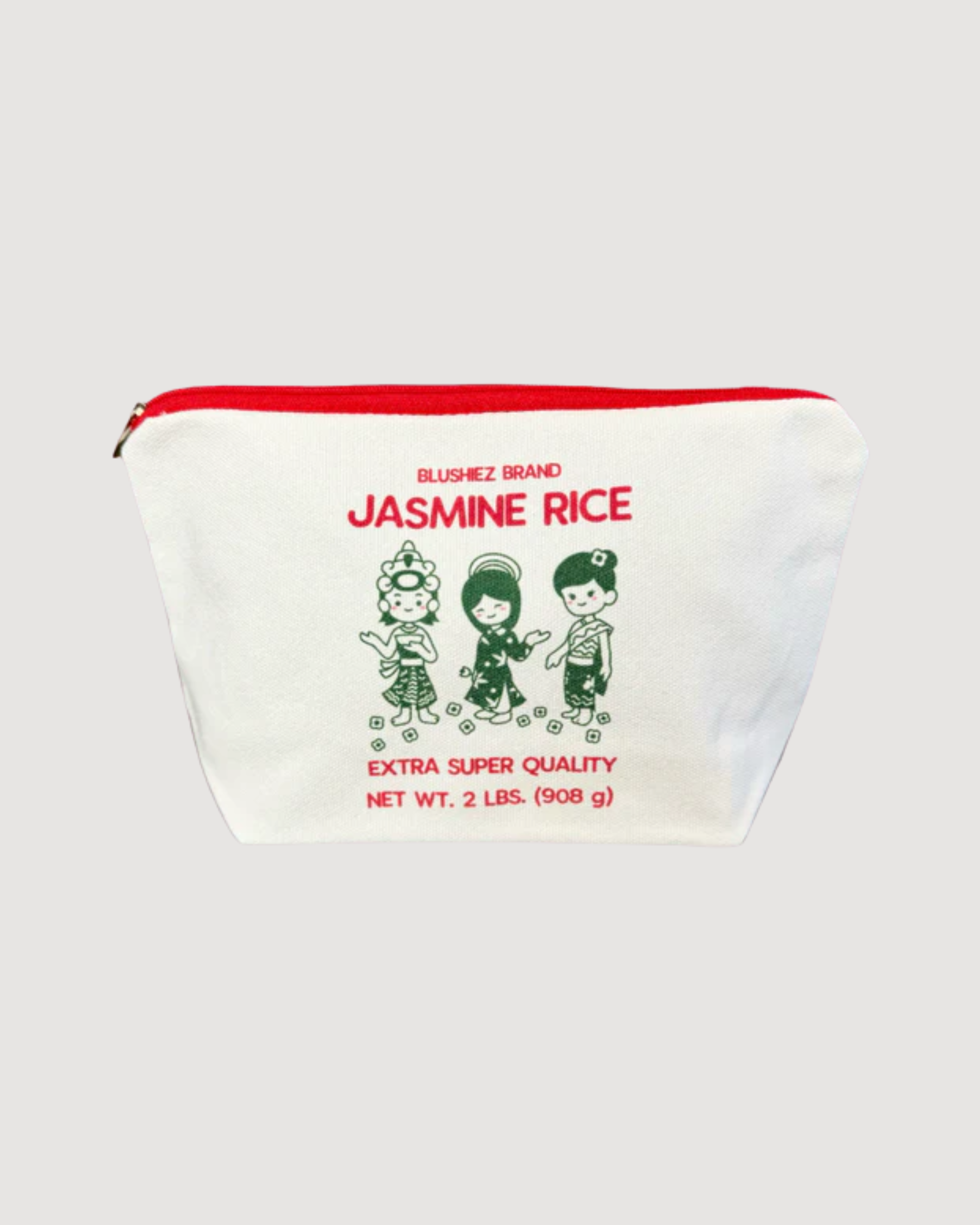 Jasmine Rice Zippered Canvas Pouch