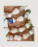 Double Layered Gemstone & Shells Adjustable Bracelets - CULTR