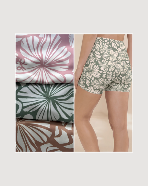 Hibiscus & Shells Recycled Wide Band Shorts - CULTR