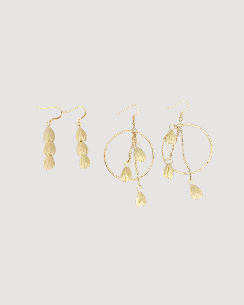 Resin Pikake Drop Earrings, Gold Plated Nickel and Lead Free - CULTR