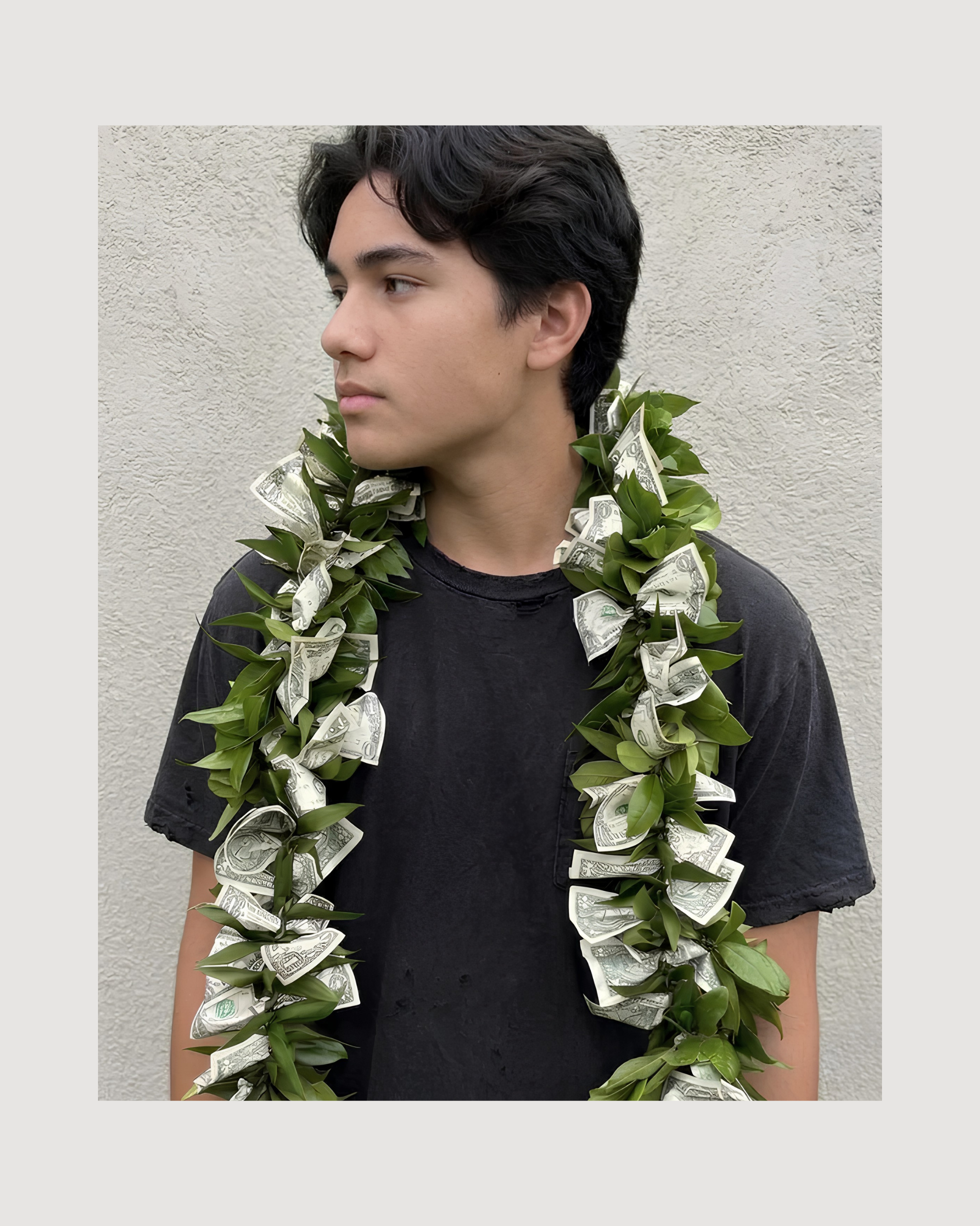Thick Ti Leaf Money Lei (Open)