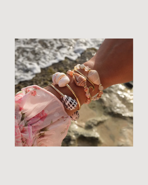 Grounding Stone Ocean Bracelet, Red Jasper or Vitality Stone Pink Aventurine - CULTR