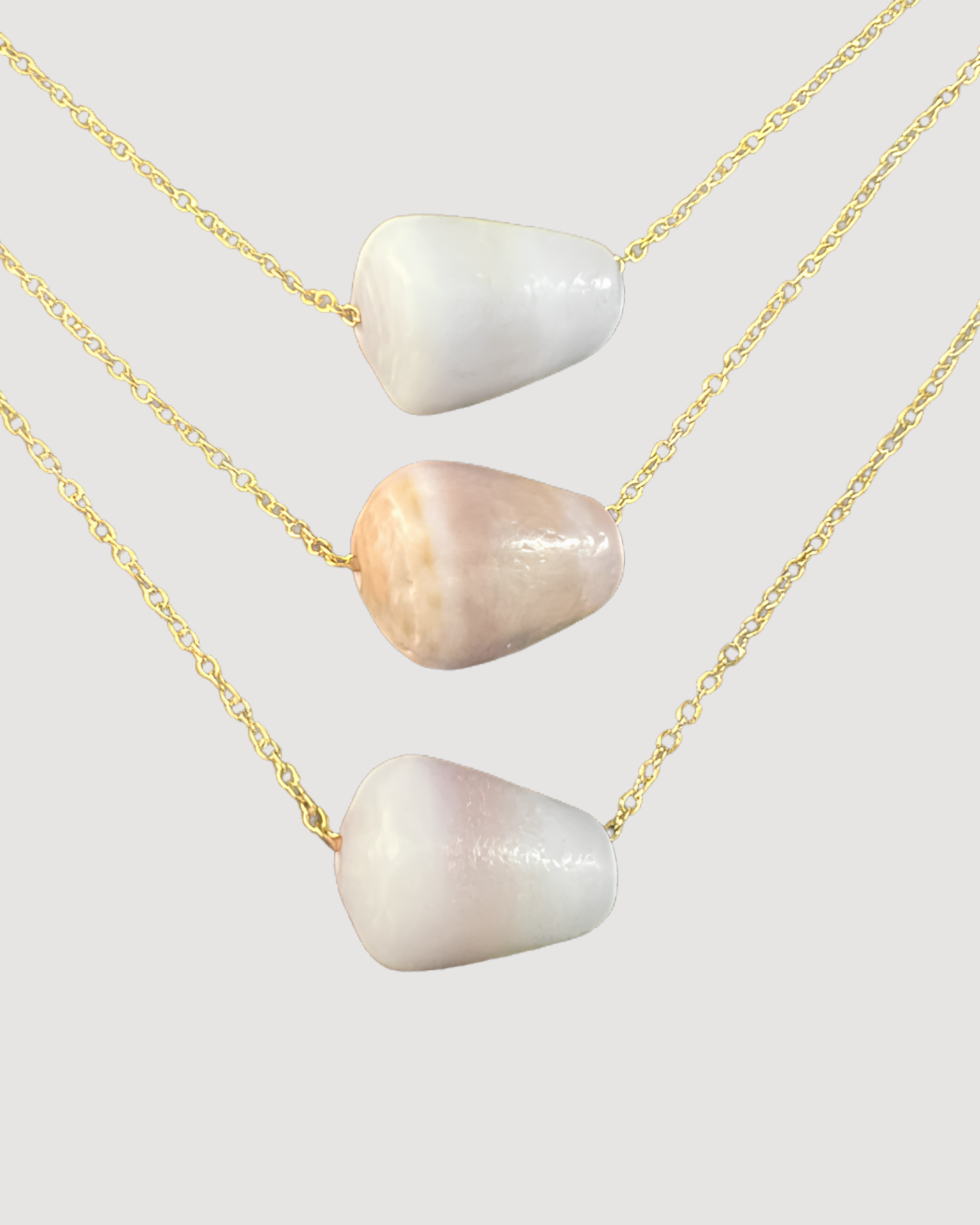 Minimalist Floating Pastel Cone Shell Necklace (14k gold filled)