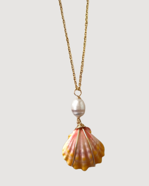 Rare Sunny, Sunrise Shell and Pearl Necklace - CULTR