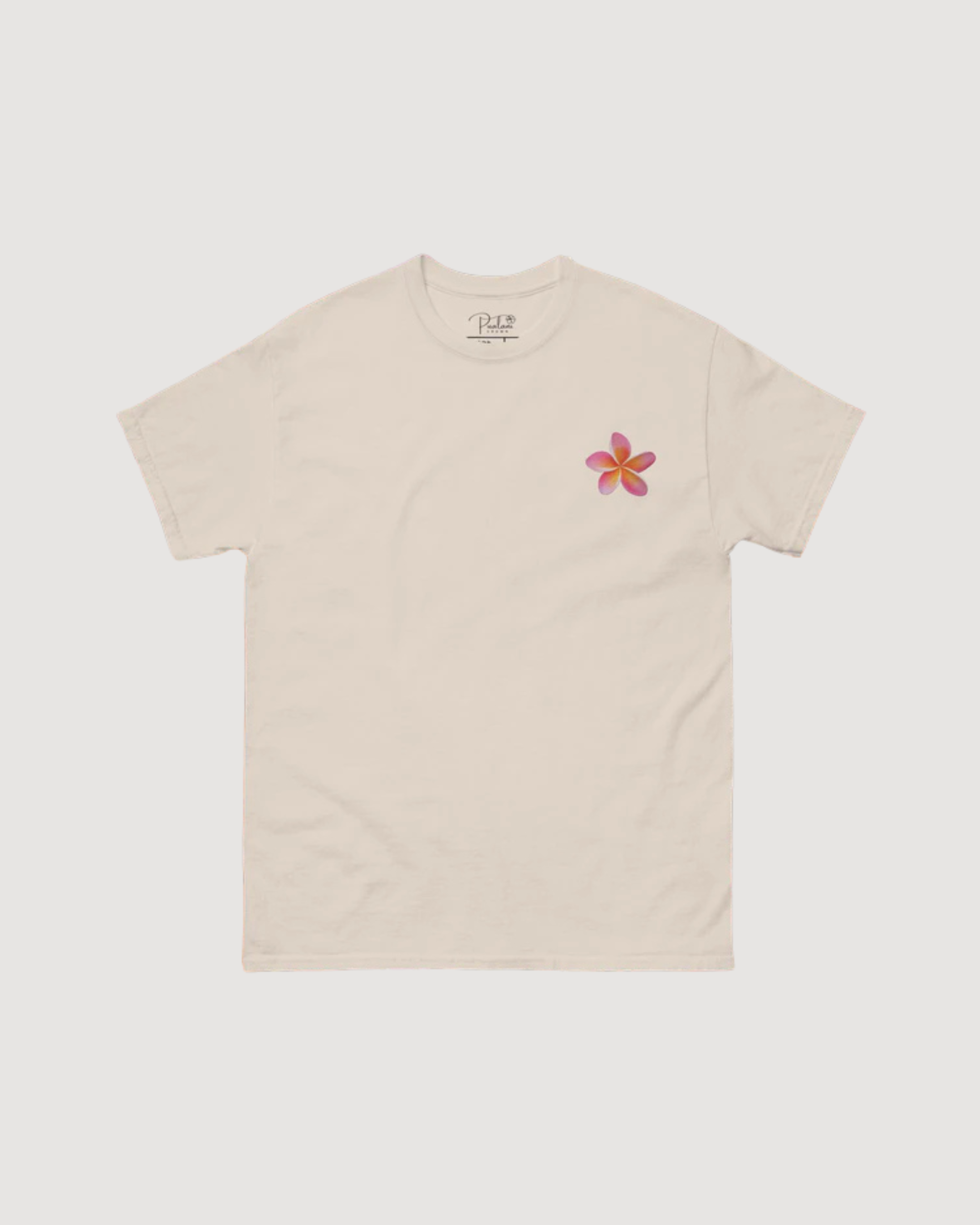 Pualani Crown Embroidered Plumeria Tee (100% Organic Cotton)