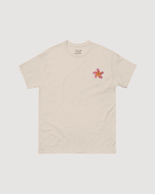 Pualani Crown Embroidered Plumeria Tee, 100% Organic Cotton - CULTR