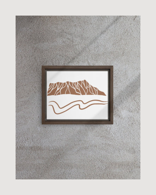 Minimalist Diamond Head Crater Framed Canvas - CULTR