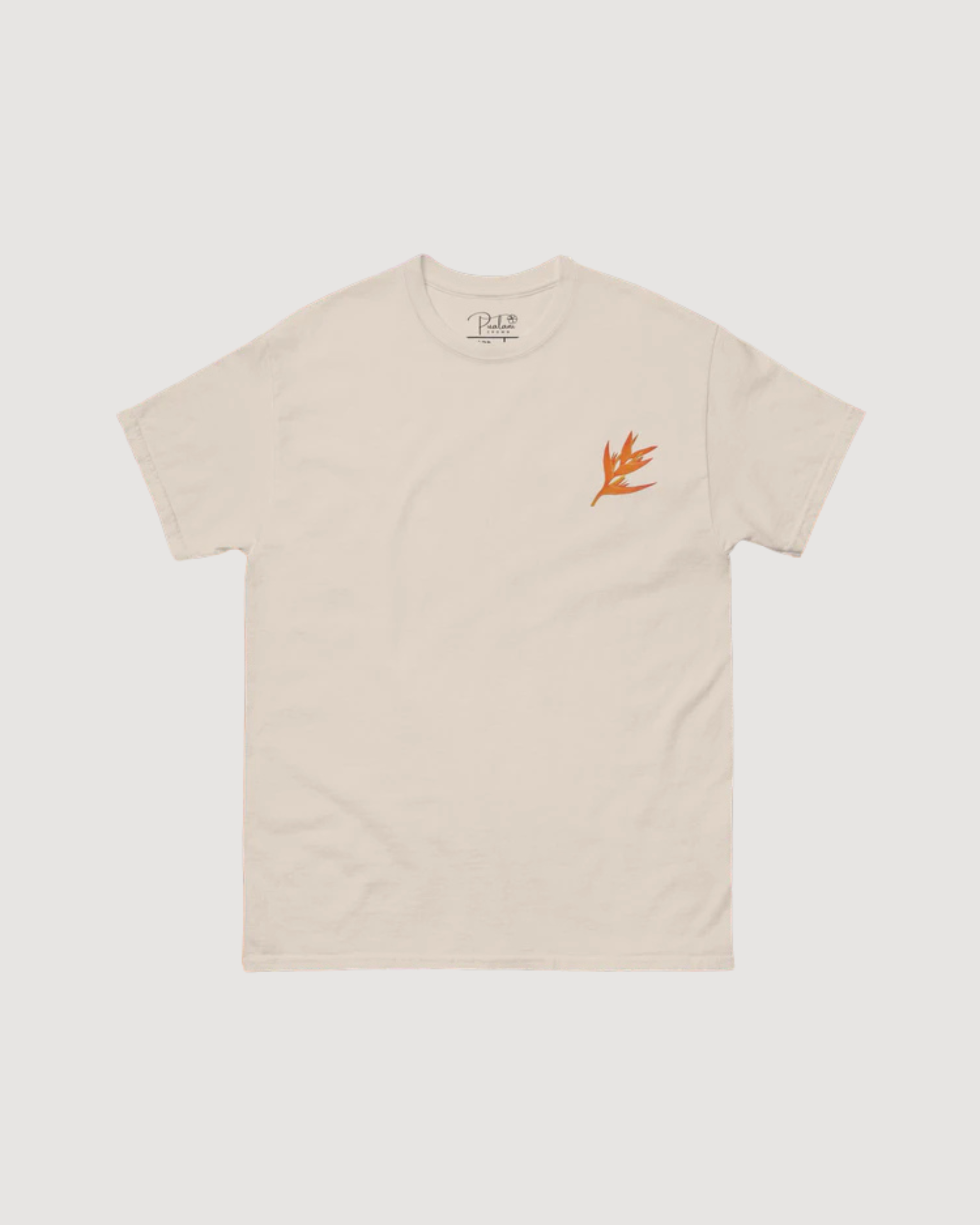 Pualani Crown Embroidered Heliconia Tee (100% Organic Cotton)
