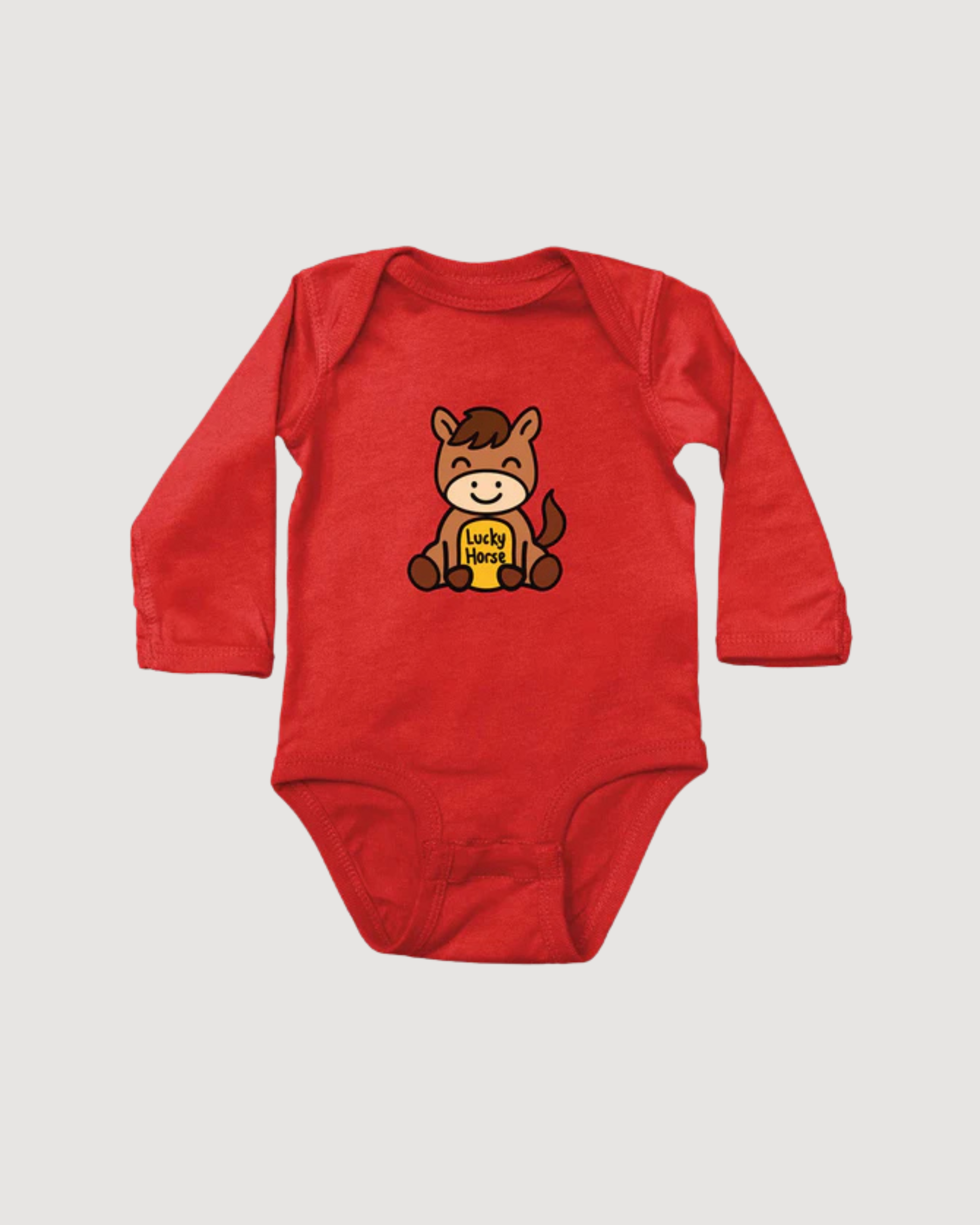 Lucky Zodiac Long Sleeve Onesie (Horse)