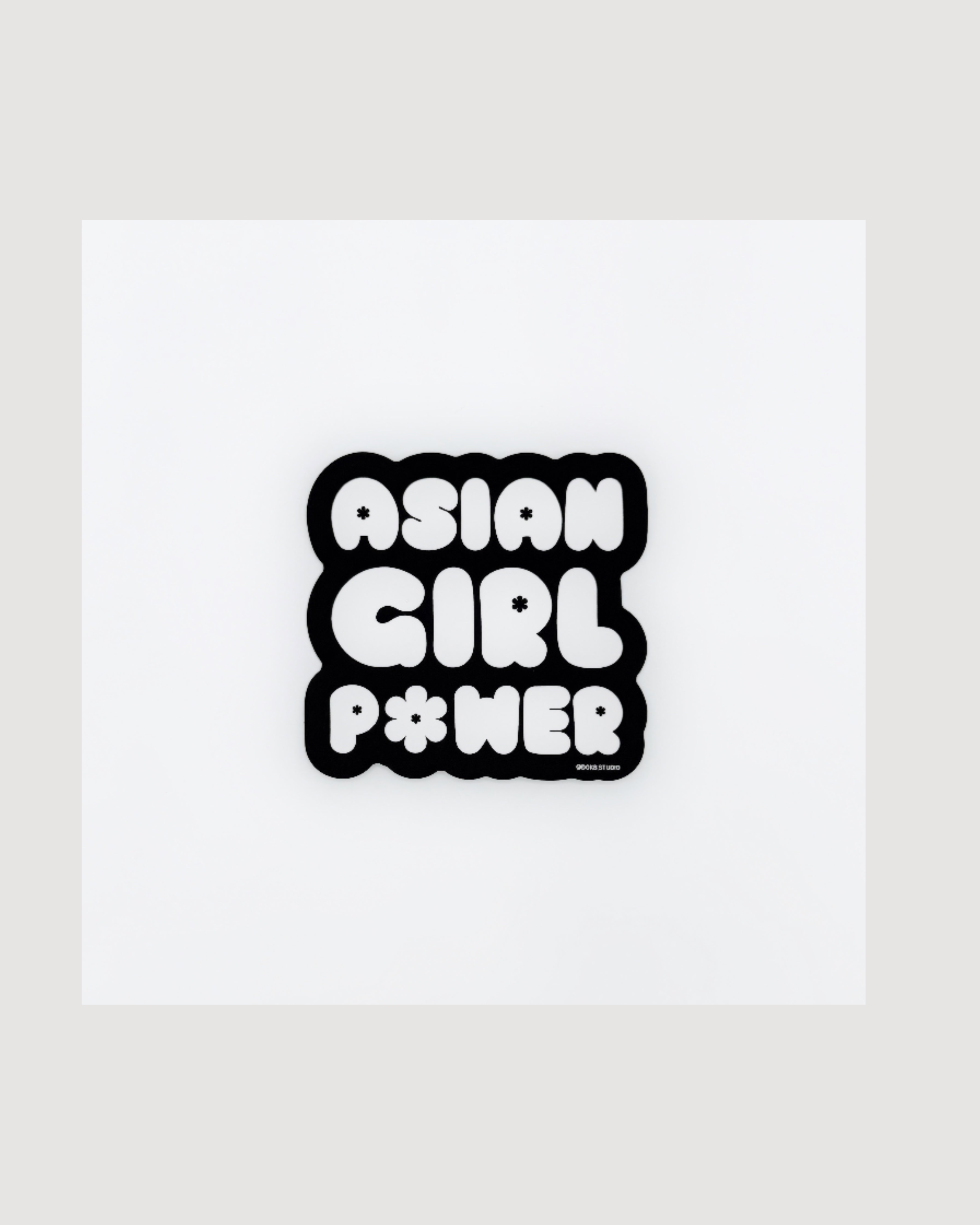 Asian Girl Power Bubble Sticker