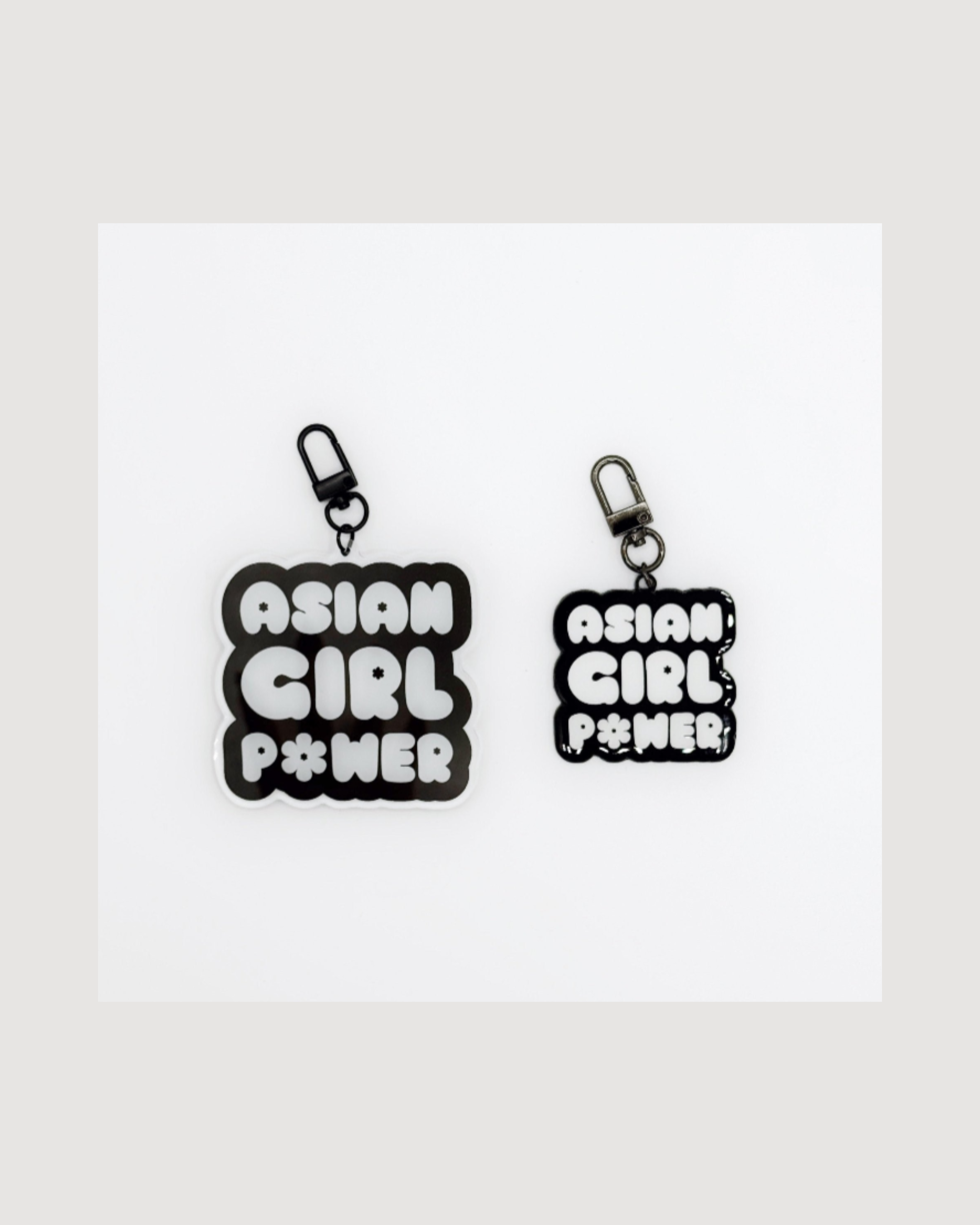 Asian Girl Power Bubble Keychains