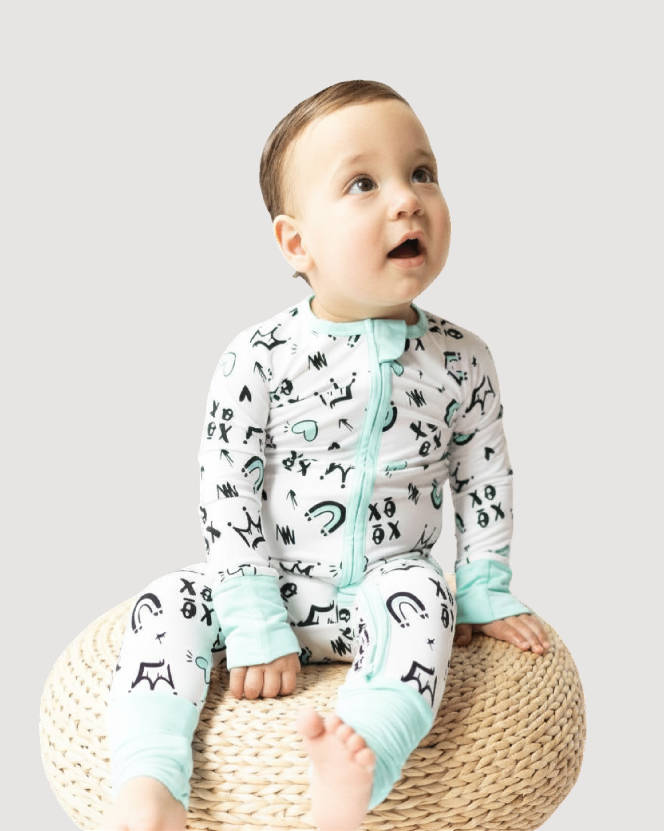 Zippered Romper in Love & Art