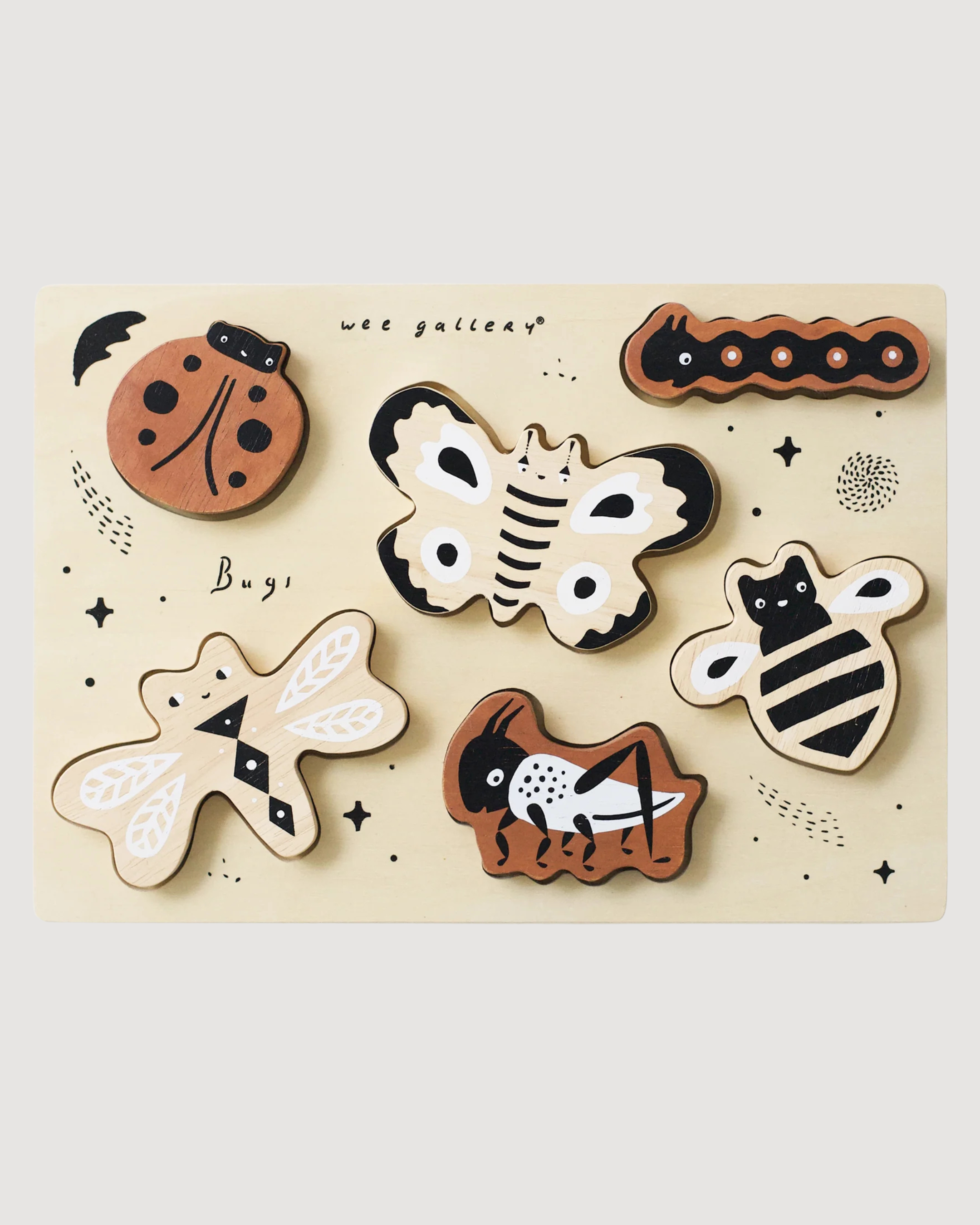 Wooden Tray Puzzle - Bugs