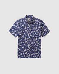 Men's Hawaiian Shirt Kyoto Memories By House of Haricot Cotton Button-down Short Sleeve Aloha Shirt