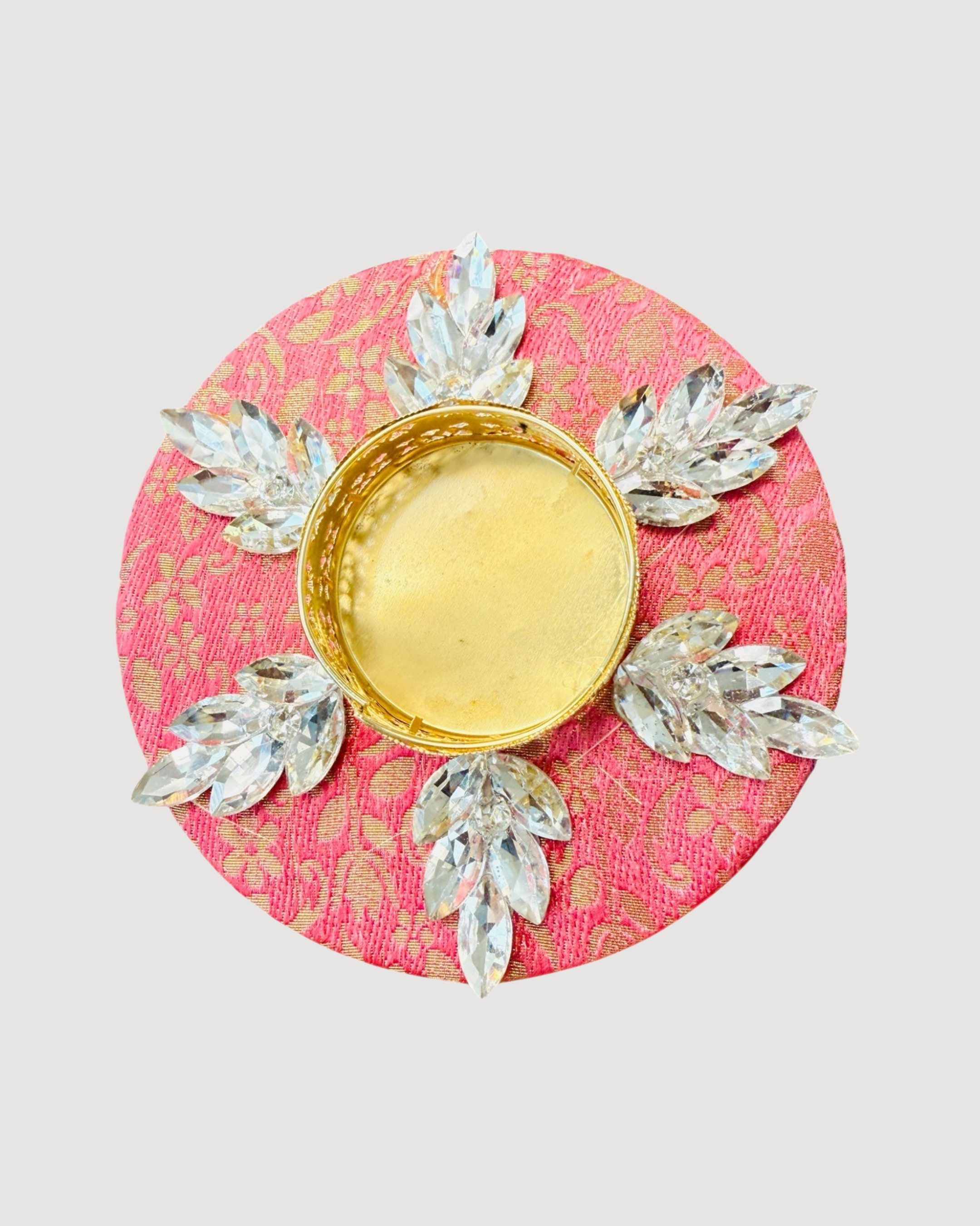 Ready to Gift - Set of 2 Brocade T-light Holders in Organza Potli