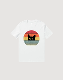 Hawaiian Tee For Men Retro Cute Cat Tee Crew Neck 100% Cotton - WHITE