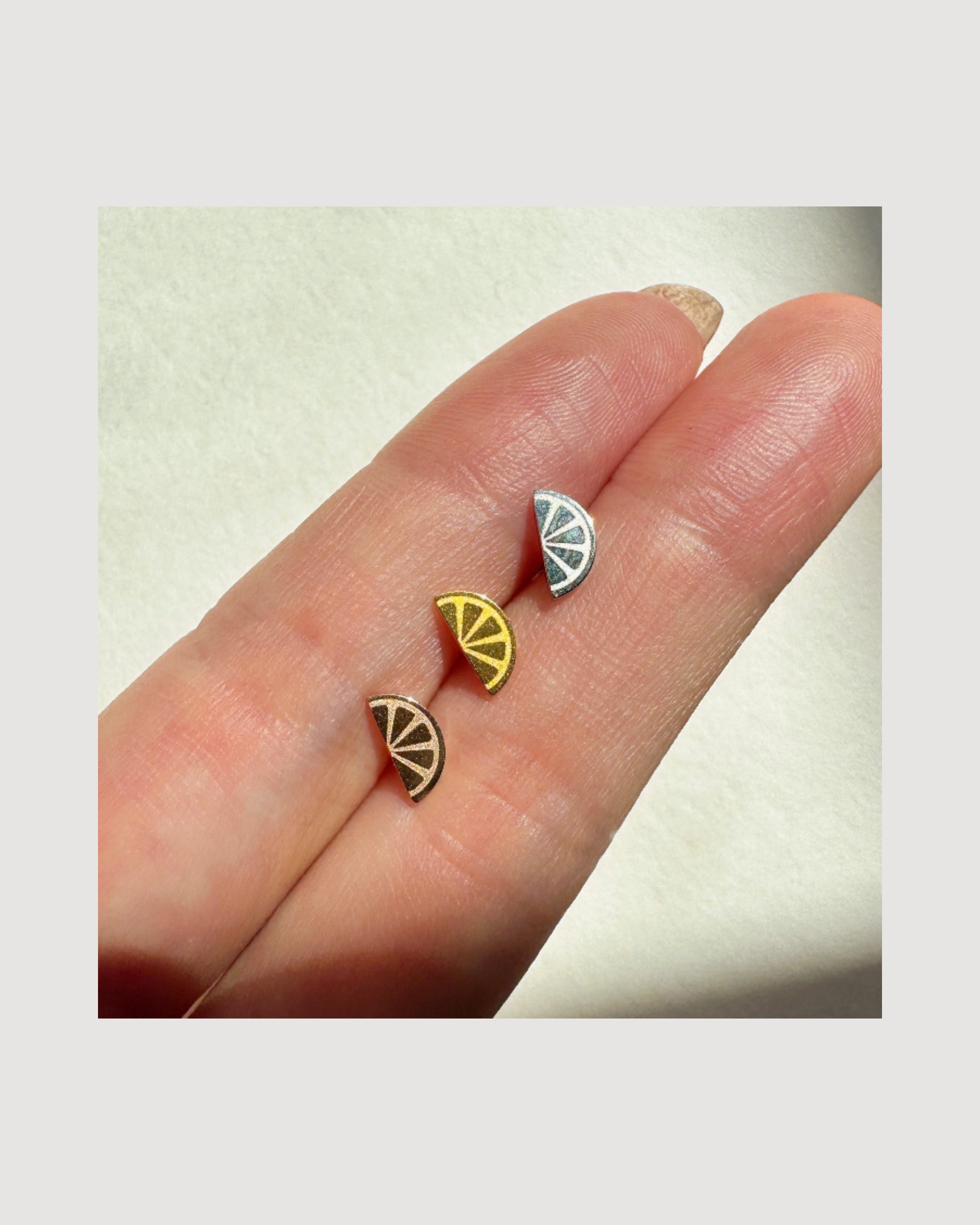 Lemonade & Pink Lemonade Metal Stud Earrings