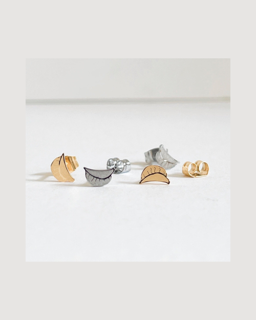 Dumplings Metal Stud Earrings