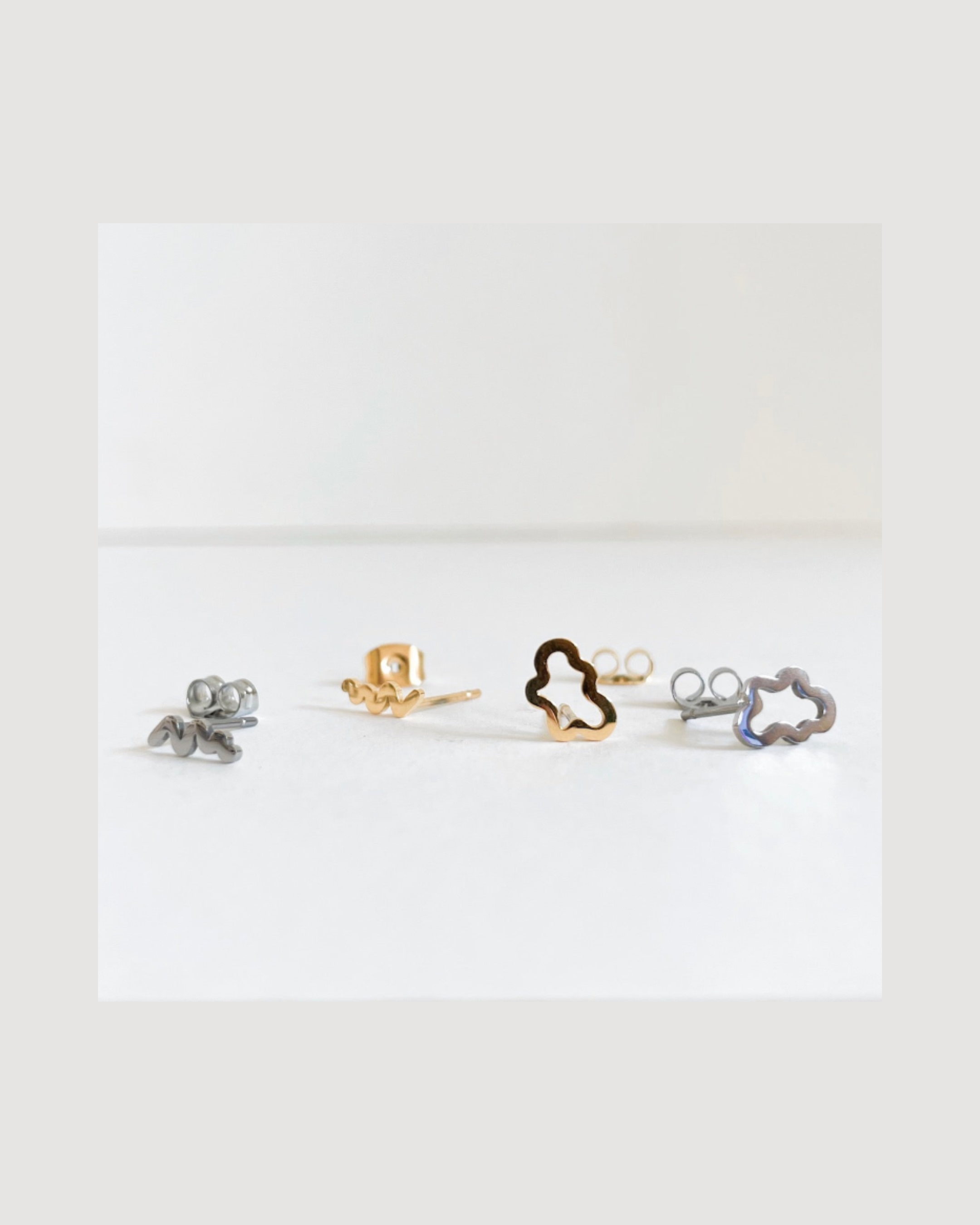 Squiggles & Blobs Metal Stud Earrings