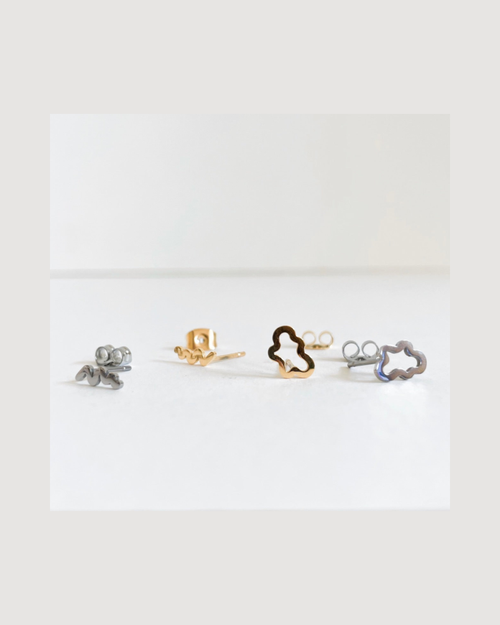 Squiggles & Blobs Metal Stud Earrings