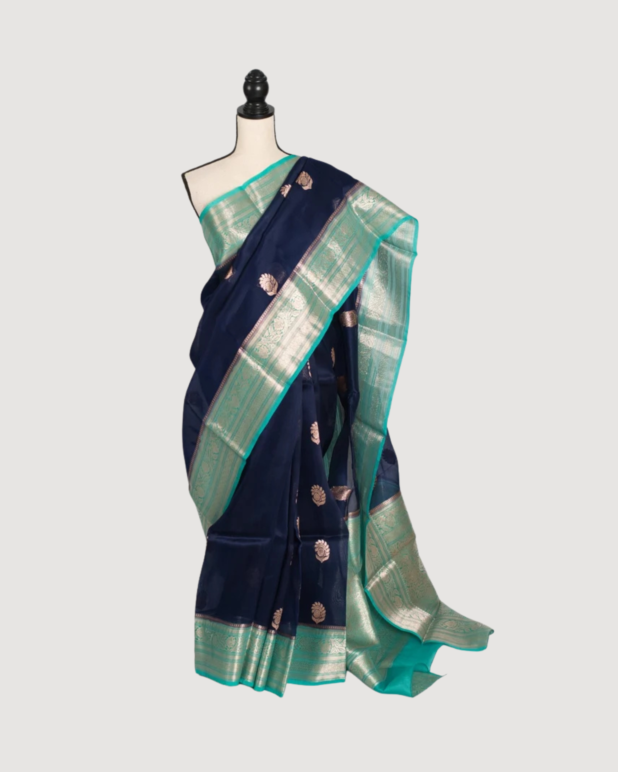 Damini : Silk Mark Certified Organza Banarasi Saree with 36 Size Stitched Blouse
