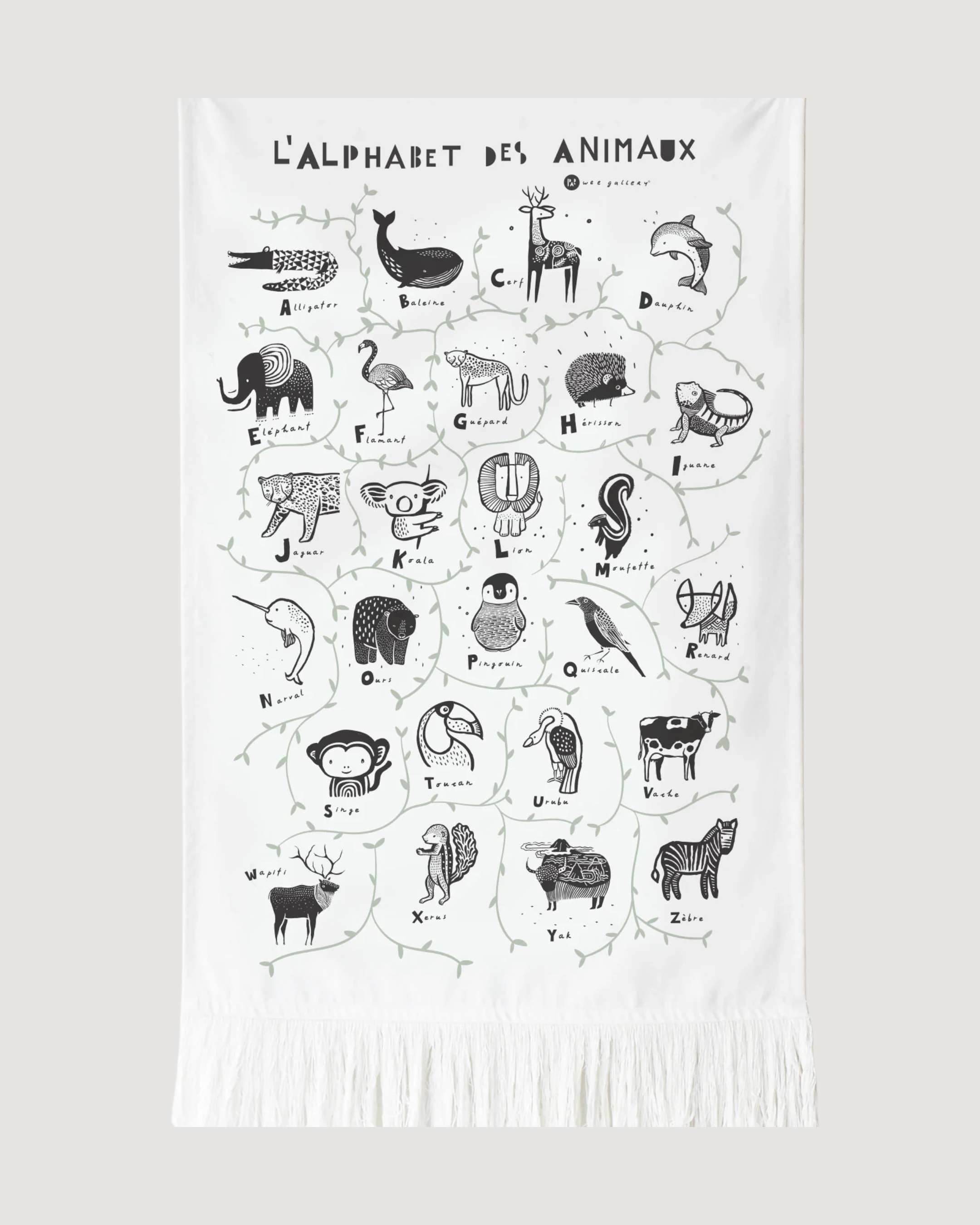 Animal Alphabet Tapestry - French Edition