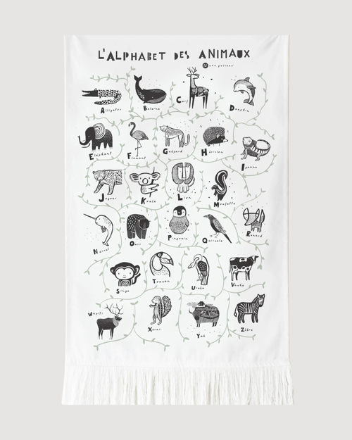 Animal Alphabet Tapestry - French Edition