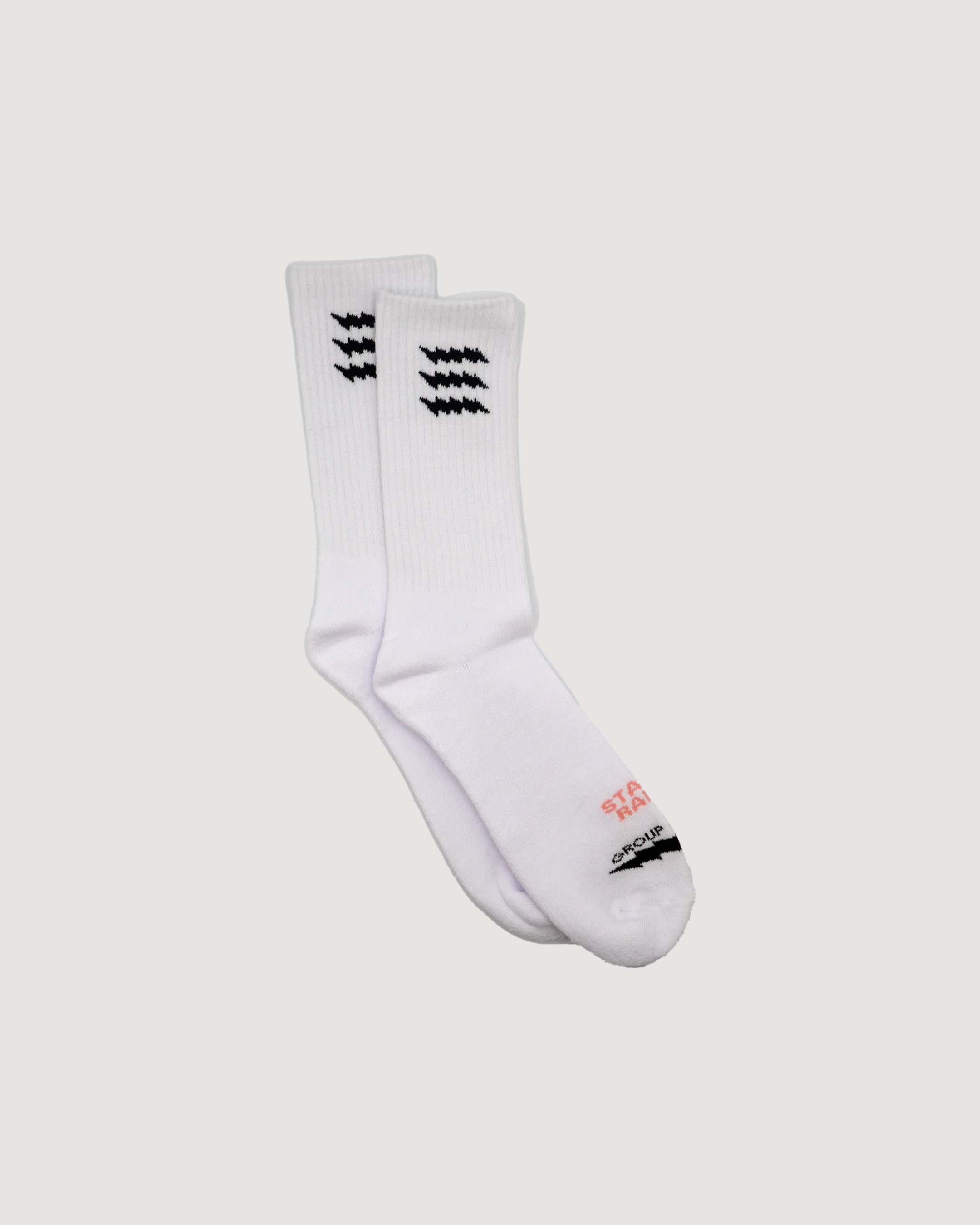Stay Rad Crew Sock - White