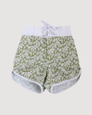 Green Hibiscus Kids Surf Shorts