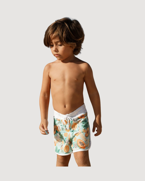 Papaya Print Kids Surf Shorts