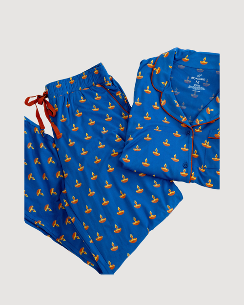 Blue Diya Adult Pajama Set