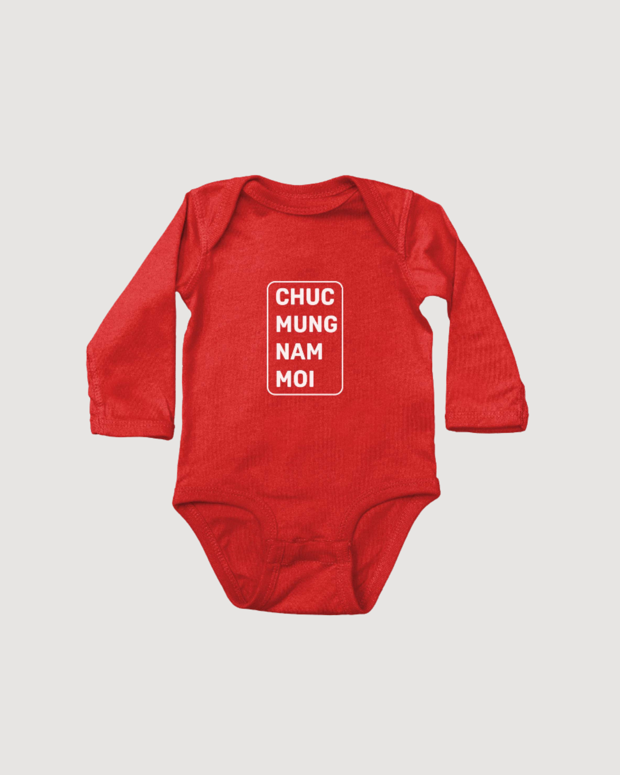 Lunar New Year Greeting Long Sleeve Onesies